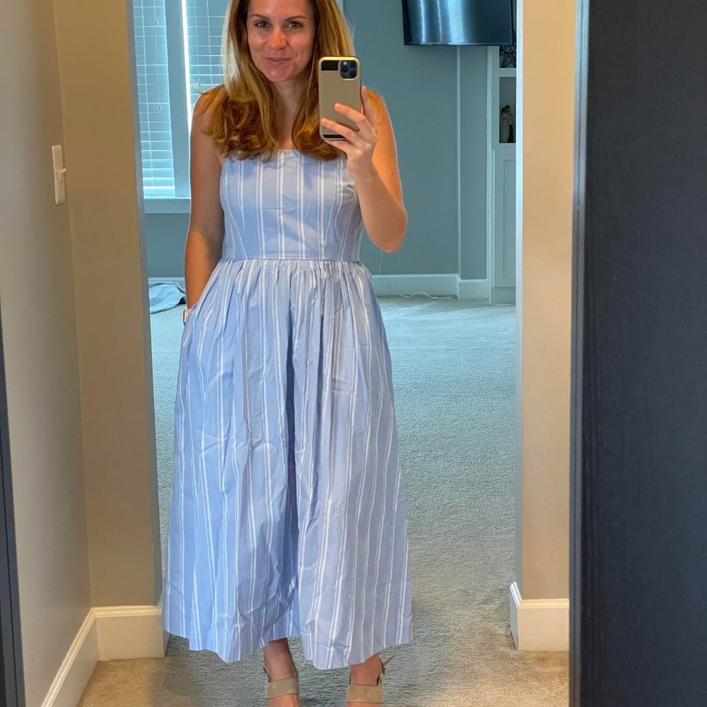 A New Day Blue Stripe Dress. New without tags. Size S.